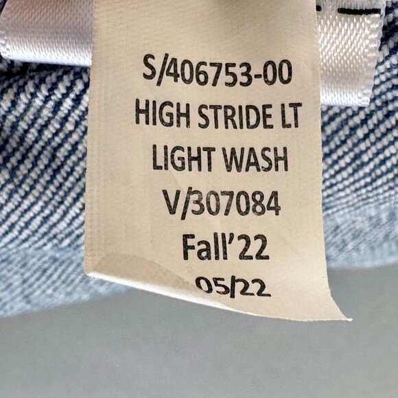 Gap High Stride Wide Leg Light Blue Wash Stretch Denim Jeans Size 14/32 Short - Picture 16 of 16